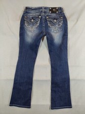 Miss Me Jeans Women 26 Bootcut Mid Rise Sequins Pocket Western Cowgirl Denim