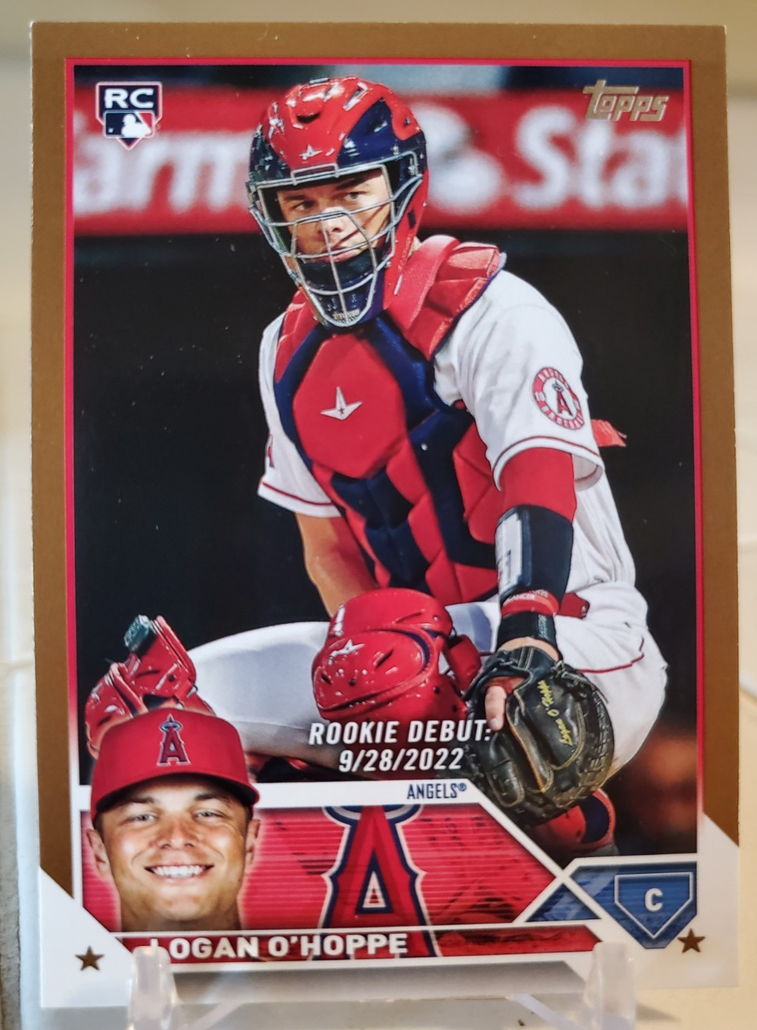 2023 Topps Update Rookie Card LOGAN O'HOPPE Gold Border #US93 #/2023 ANGELS RC