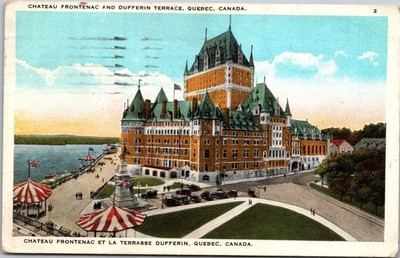Chateau Frontenac Quebec Canada Postcard 1931 Postmarked VTG Dufferin Terrace