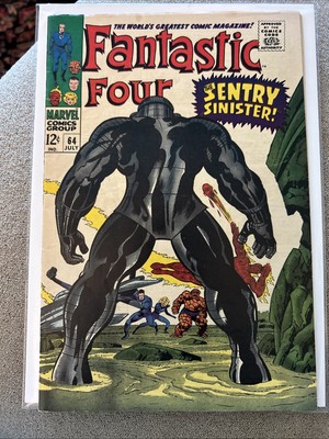 Fantastic Four #64 (Marvel, 1967) FN/VF 1st App Kree Sentry Jack Kirby Art