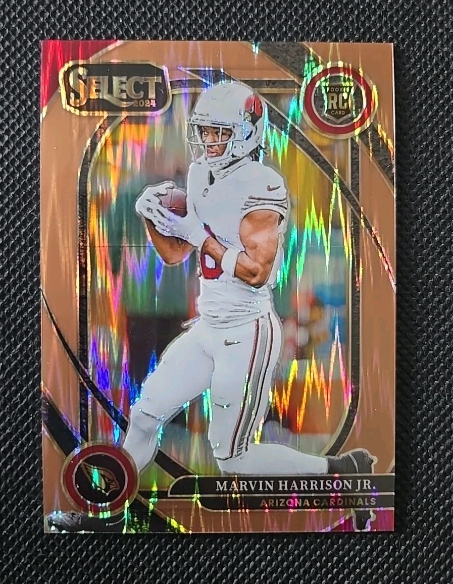 Marvin Harrison Jr 2024 Select Club 219 Rookie Copper Shock Prizm /299 Cardinals