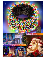 Christmas String Lights 200 LED 4-Color Green Wire 8 Modes Indoor Outdoor 66FT