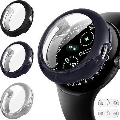 3-Pack Protective TPU Bumper Case for Google Pixel Watch 4 41mm with Charger Por