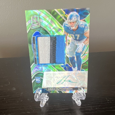 Panini 2022 Spectra Aidan Hutchinson RPA Neon Green Prizm Auto /35 Lions #202