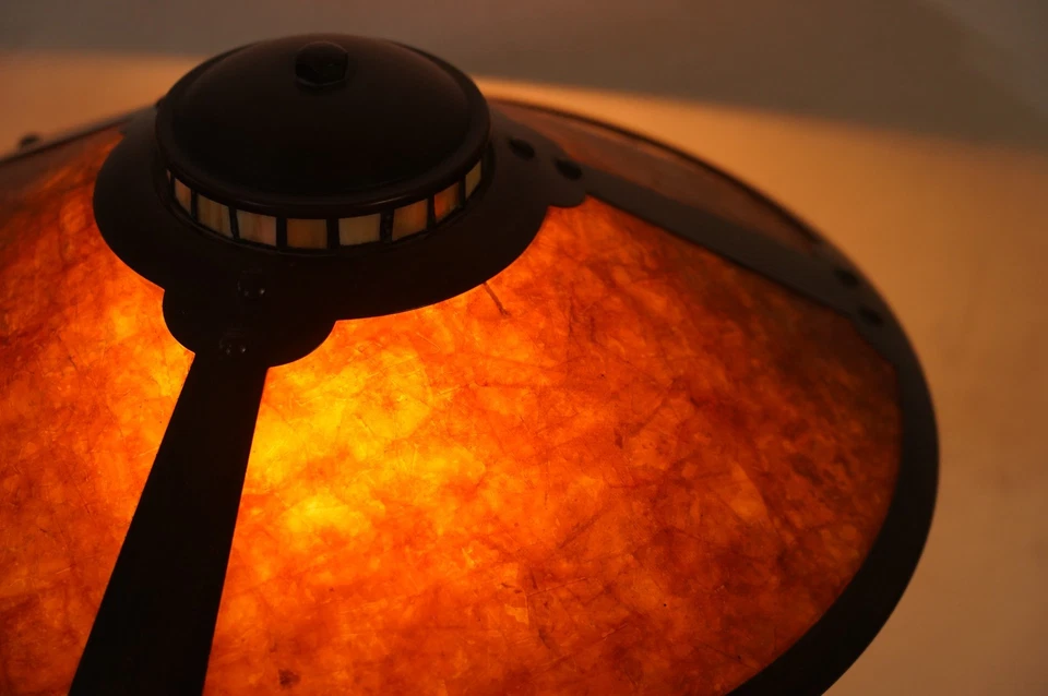 Robert Louis Tiffany Mica Collection Desk Table Lamp Oil Rubbed Bronze - Image 2 of 4