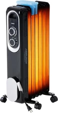 Oil Filled Radiator Heater Adjustable Thermostat 1500W Oil Space Heater Indoor 