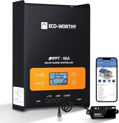 ECO-WORTHY 60A MPPT Solar Charge Controller Bluetooth WiFi