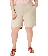 Tommy Hilfiger Hollywood Mid Rise Business Casual Shorts Beige 22W