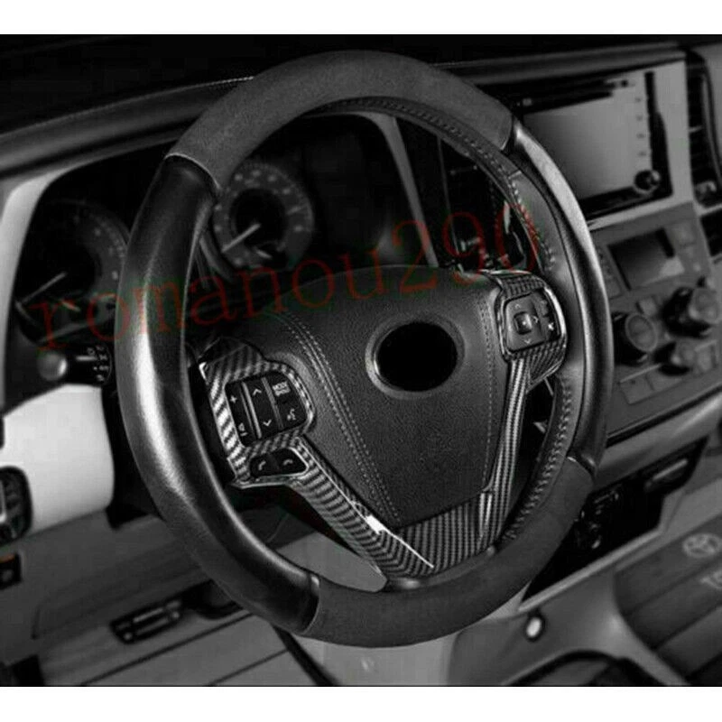 Cubierta interior del marco del volante de fibra de carbono para Toyota Sienna 2015-2020 Foto 3 de 4