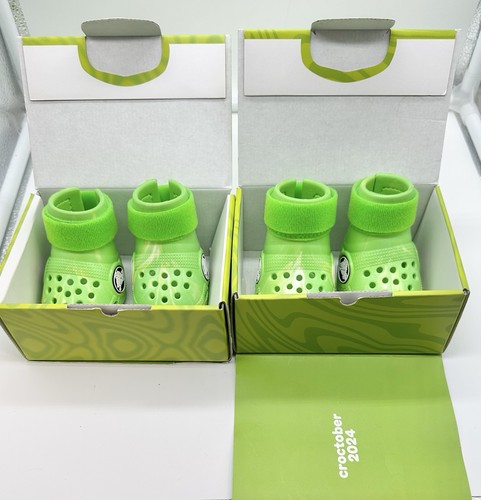 Bark Crocs Lime Green Dog Shoes Size Medium In Box