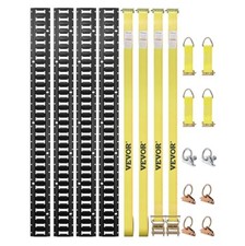 E Track Tie Down Rail Kit 5 ft Steel Rails 15 ft Ratchet Straps D Rings O Rings