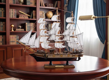 Handcrafted Wooden Sailing Ship Model / Nautical Home & Office Decor 