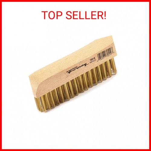 Forney 70519 Wire Scratch Brush, Brass with Wood Shoe Handle, 10-1/4-Inch-by-.01 - Picture 2 of 2