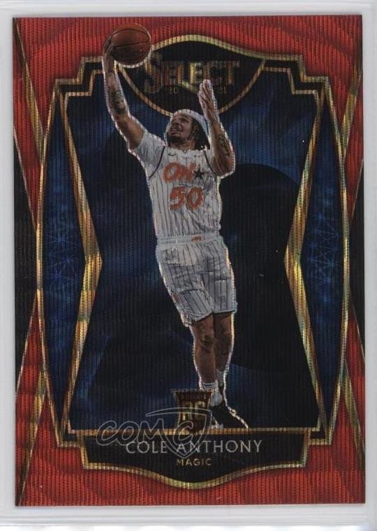 2020-21 Panini Select Premier Level Red Wave Prizm Cole Anthony #177 12ks