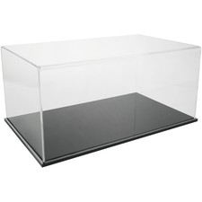Plymor Clear Acrylic Display Case with Black Base, 20" x 12" x 9"
