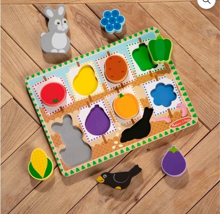 Melissa & Doug Colorful Garden Wooden Chunky Learning Puzzle - 9