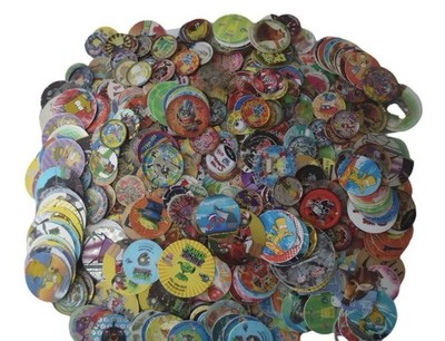 100 Mixed Vintage Tazos Pogs Simpsons Pokemon WWE Cartoon Lot