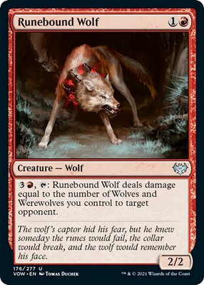 Runebound Wolf FOIL Innistrad: Crimson Vow NM Red Uncommon MAGIC CARD ABUGames