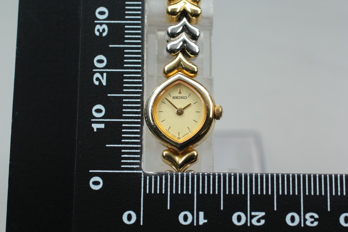 Vintage 1977 [N MINT] New Batt SEIKO 1E20-5910 Gold bracelet