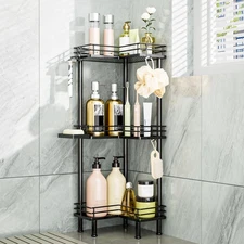 Corner Shower Caddy Standing - 3-Tier Stainless Steel Shower Organizer with S...