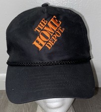 Vintage The Home Depot Black Rope Hat Adjustable Snapback Cap Embroidered Logo