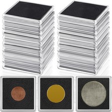 Leinuosen 15 Pcs Adjustable Acrylic Coin Cases for Collectors with Sponges 20/25