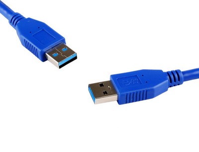 New USB 3.0 Male to Male Cable Cord for Data Transfer Hard Drive Blue 2FT