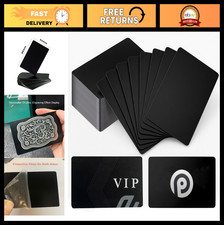 Premium 0.8mm Metal Business Cards for Laser Engraving - 50 Pcs Black DIY Gift