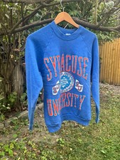 1980s syracuse university vintage royal graphic crewneck sweatshirt size M
