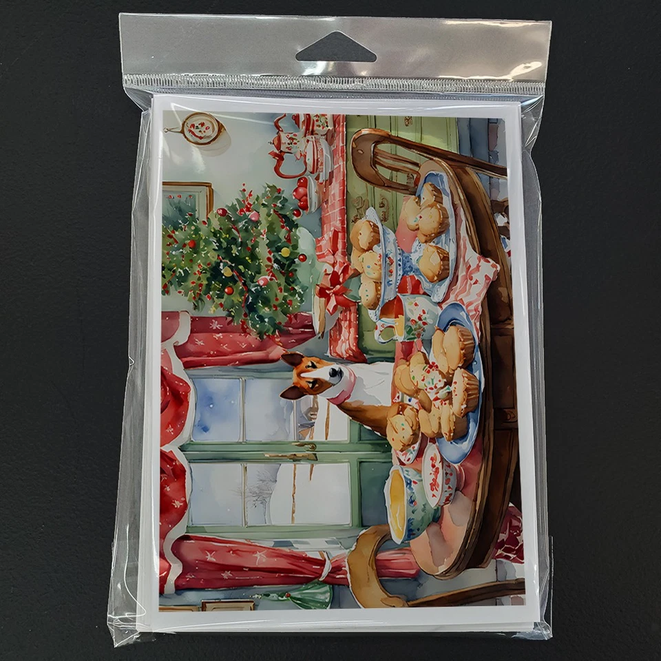 Basenji Christmas Cookies Greeting Cards Pack of 8 DAC3720GCA7P - Image 3 of 3