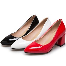 Men's Pumps Block Heels Pointed Toe Drag Queen Lgbtq Work Women Shoes Size 41-50