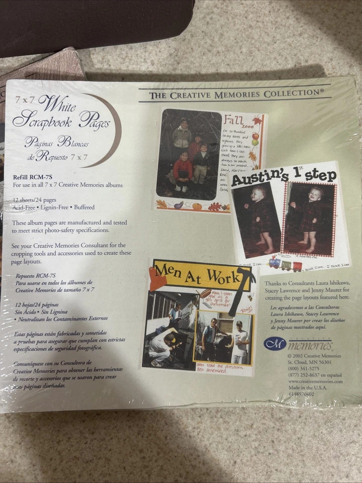 Creative Memories 相册 7x7 棕色 + 12 件装白色 + 12 保护 — 第 3/4 张图片