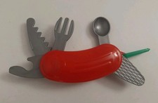 Vintage Battat 1998 Toy Red Swiss Army Style Multi Function Camping Tool