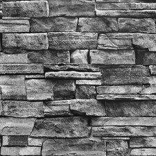 Jeweluck Grey Brick Wallpaper Peel and Stick 17.7" x 118.1", Dark Gray