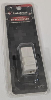 Radio Shack Snap In Ethernet Coupler Off White Connects Cable to Cable 278-2037
