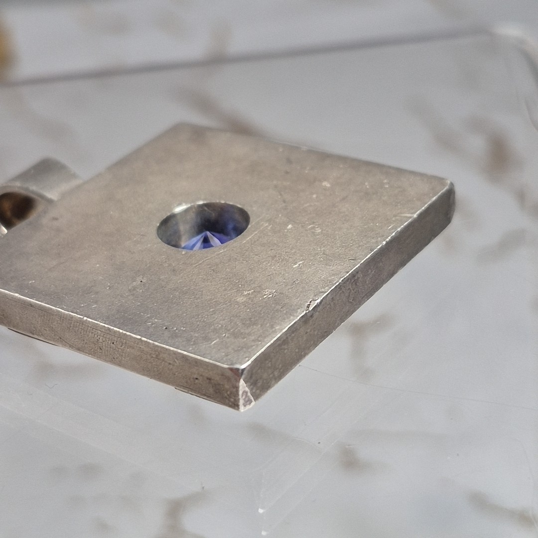 Massive Solid 80gram Sterling Silver 925 Blue CZ … - image 8