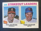 1977 Topps Baseball Nolan Ryan/Tom Seaver Strikeout Leaders Card #6 Hall of Fame