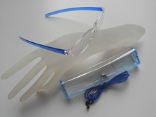 Modische Lesebrille Lesehilfe Kunststoff Randlos blau +1,5