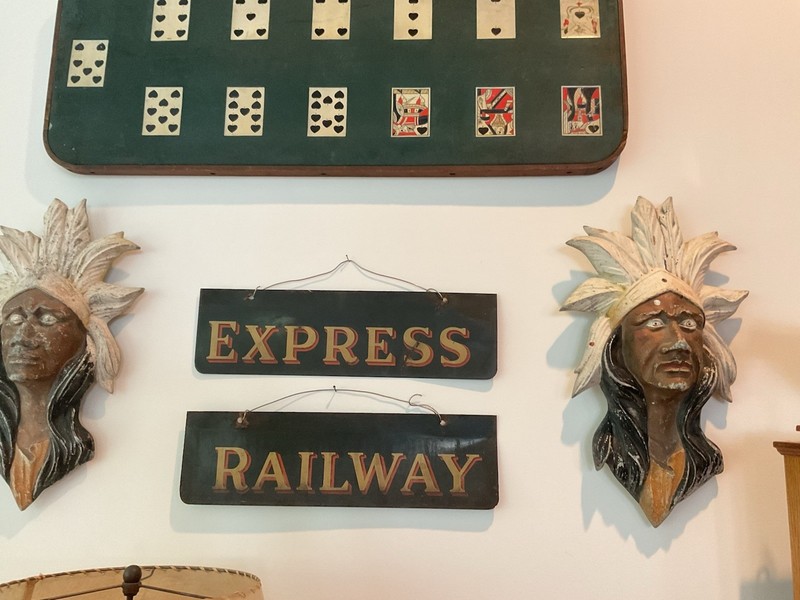 Two Part Antique Original Railway Express Signs Old & Original NICE