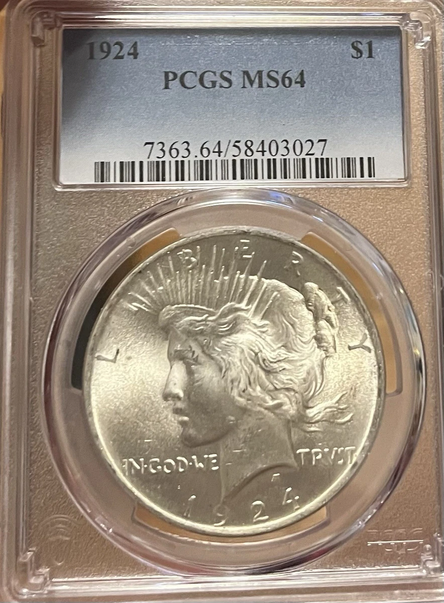 MS 64 Graded 1924 Year Peace Dollars (1921-1935) for sale | eBay