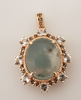 Le Vian 14k Rose Gold Peacock Aquaprase Chocolate & Vanilla Pendant