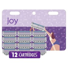 joy Women's Razor Blade Refills, 12 Count, Purple, Lubrastrip, 5 Blades