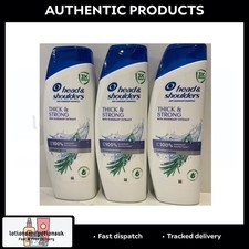 3 x Head & Shoulders THICK & STRONG Anti Dandruff Shampoo With Rosemary 400ml 16.63 per litre