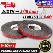 Double Sided Foam Tape 3/16 inch Width 54 feet Automotive Acrylic Adhesive Car