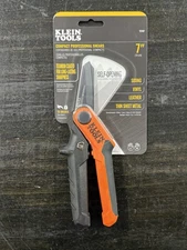 Klein Tools Compact Titanium-Coated Utility Shears, 7” T2107 Ambidextrous Use