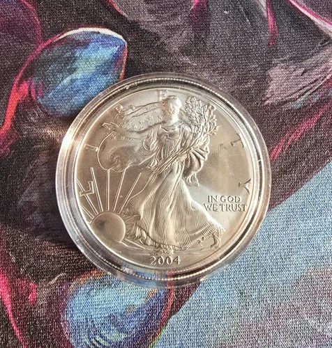 2004 American Silver Eagle $1 Dollar 1 Oz 999 Silver Coin, Uncirculated, In Case