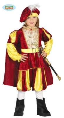 COSTUME PRINCIPE DELLE FAVOLE CARNEVALE VESTITO BAMBINO GUIRCA FAVOLA PRINCIPINO