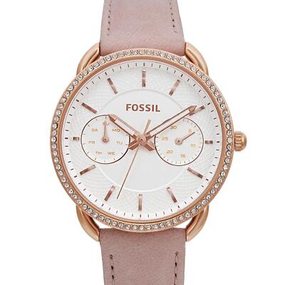 Fossil Tailor Rose Gold-Tone White Dial Pink Band Ladies  display picture 1