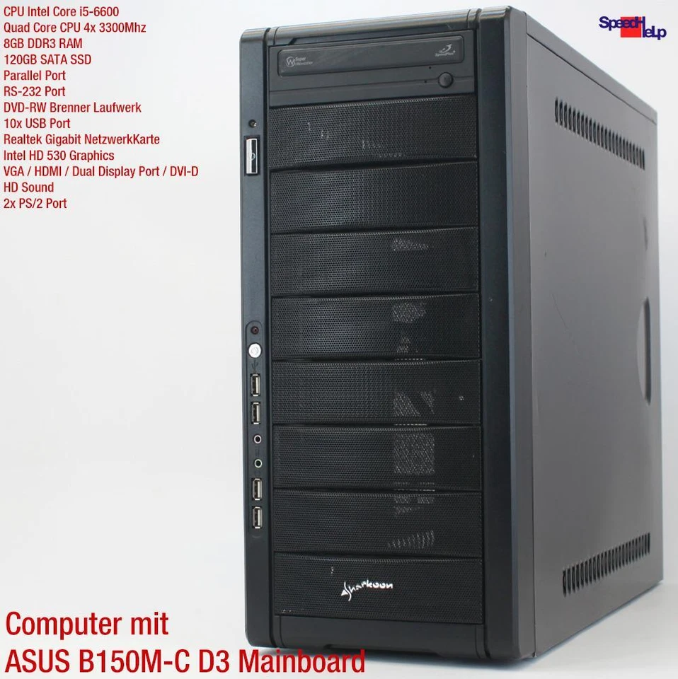 Asus B150M-C D3 Intel Core I5 6600 Computer PC Windows 10 11 120GB SSD 8GB RAM - Image 2 of 4