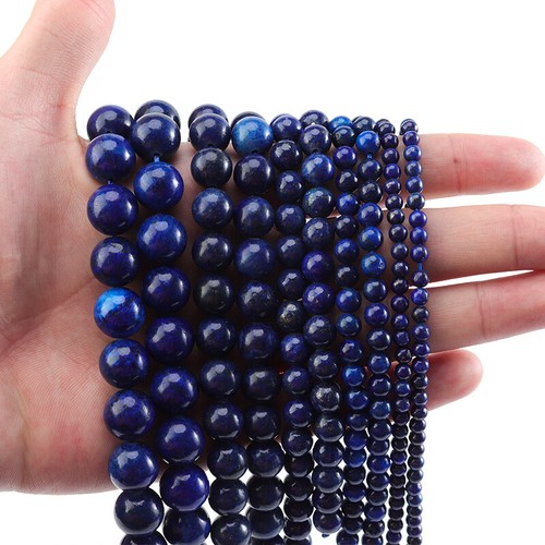 Natural Stone Lapis Lazuli Round Spacer Beads for Jewelry Making 4 6 8 10 12mm - Picture 6 of 7
